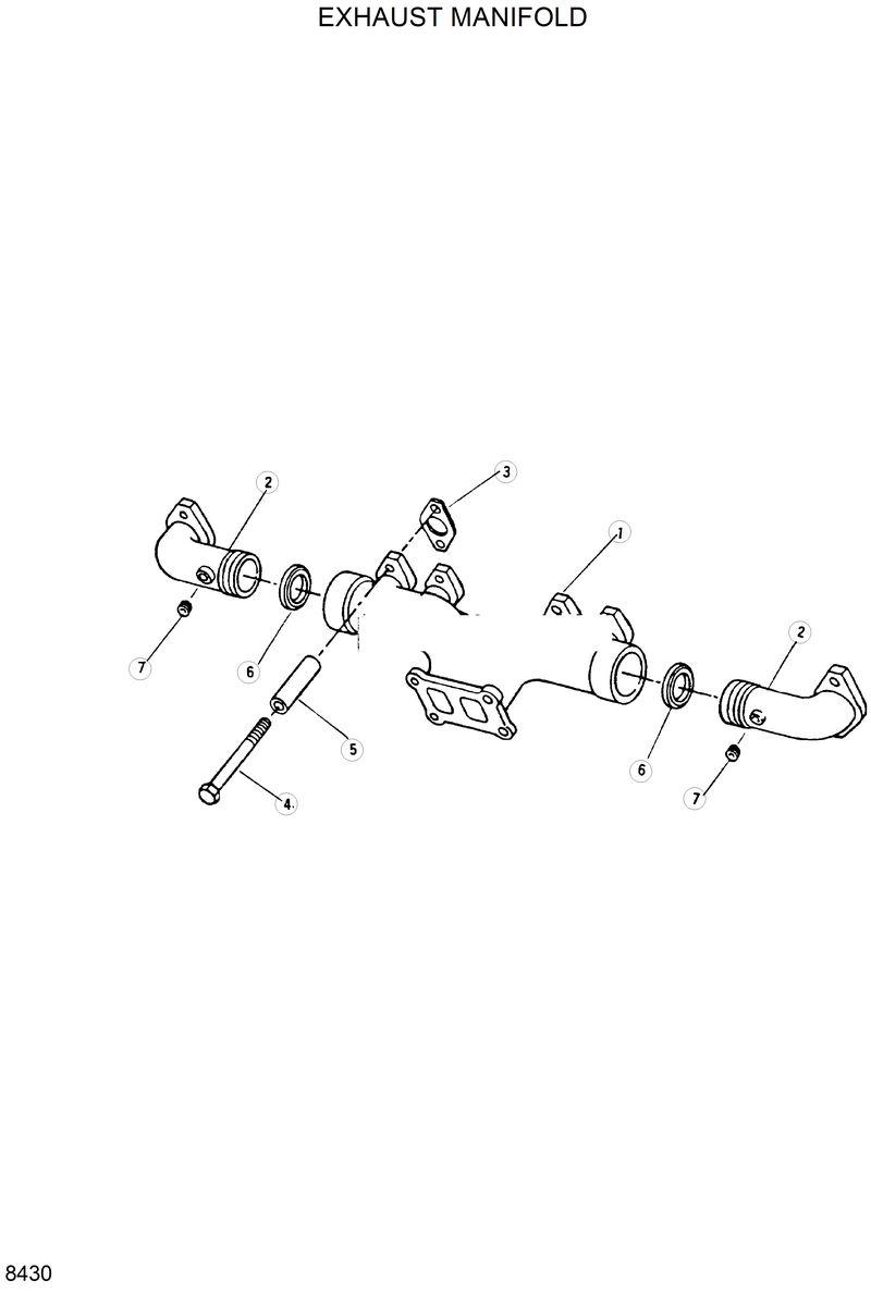 Схема запчастей Hyundai HL35C - EXHAUST MANIFOLD 