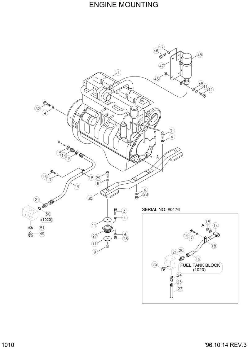 Схема запчастей Hyundai HL750 - ENGINE MOUNTING 