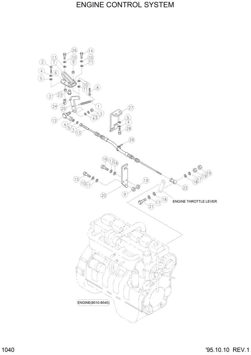 Схема запчастей Hyundai HL750 - ENGINE CONTROL SYSTEM 