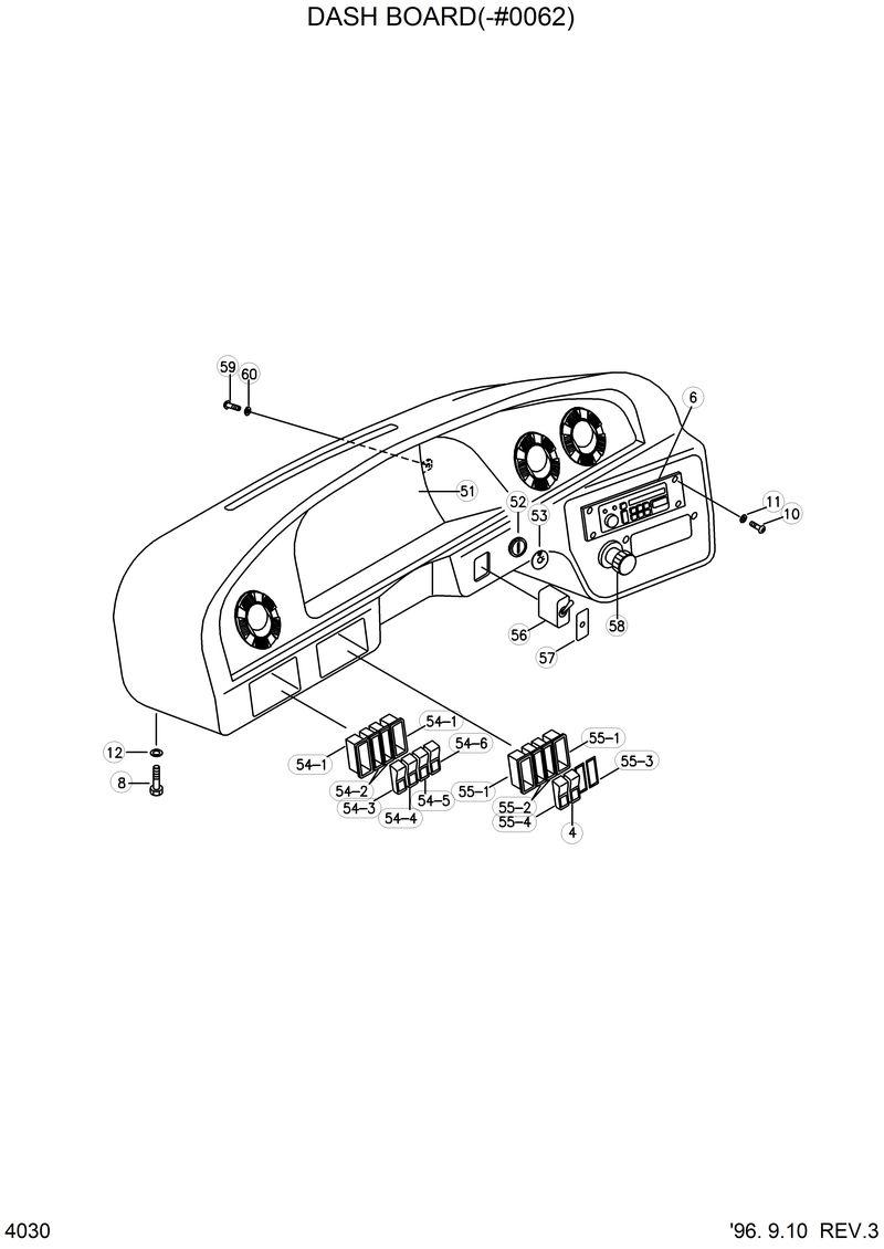Схема запчастей Hyundai HL750 - DASH BOARD(-#0062) 