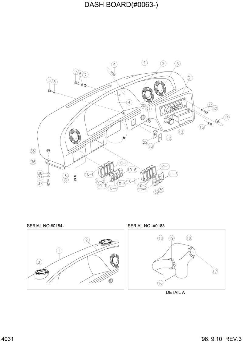 Схема запчастей Hyundai HL750 - DASH BOARD(#0063-) 