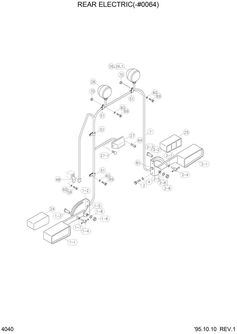 Схема запчастей Hyundai HL750 - REAR ELECTRIC(-#0064) 