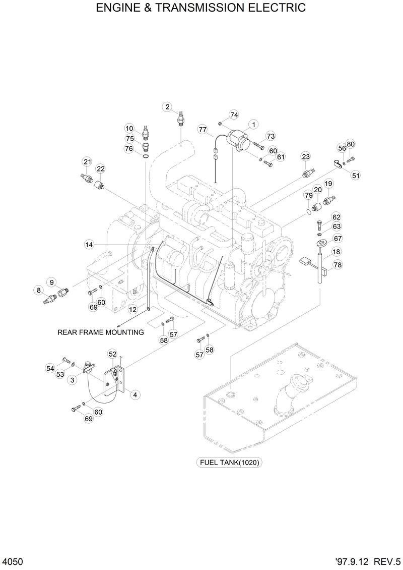 Схема запчастей Hyundai HL750 - ENGINE &amp; TRANSMISSION ELECTRIC 