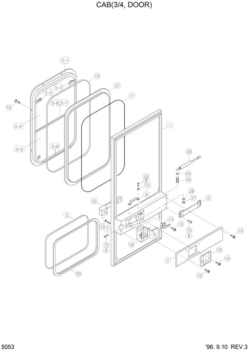 Схема запчастей Hyundai HL750 - CAB(3/4,DOOR) 