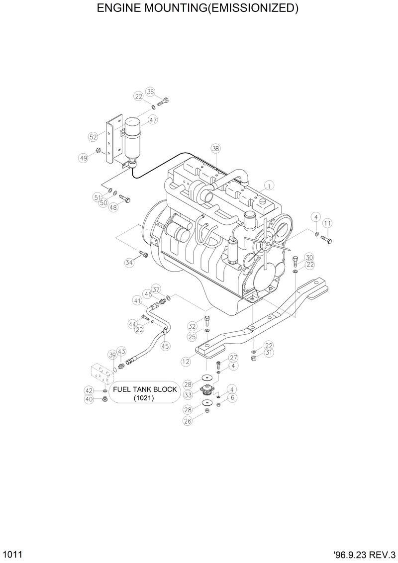 Схема запчастей Hyundai HL760 - ENGINE MOUNTING(LOW EMISSION) 