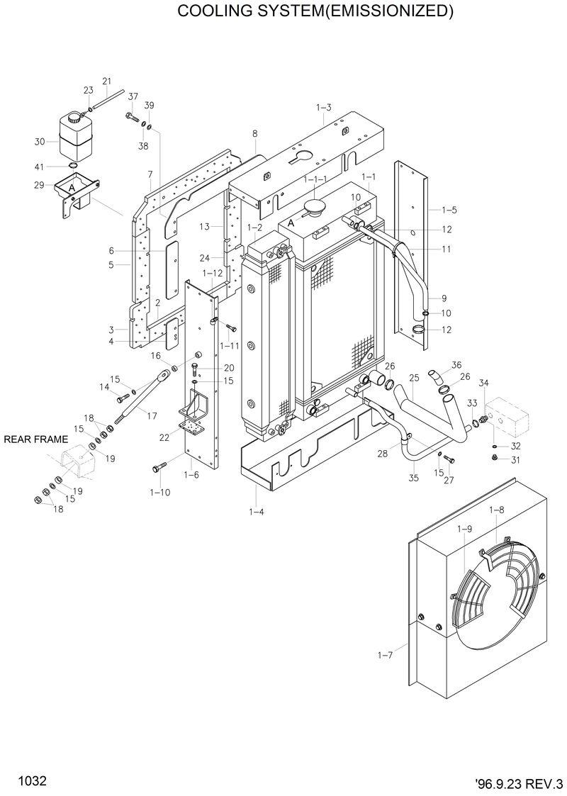 Схема запчастей Hyundai HL760 - COOLING SYSTEM(LOW EMISSION) 