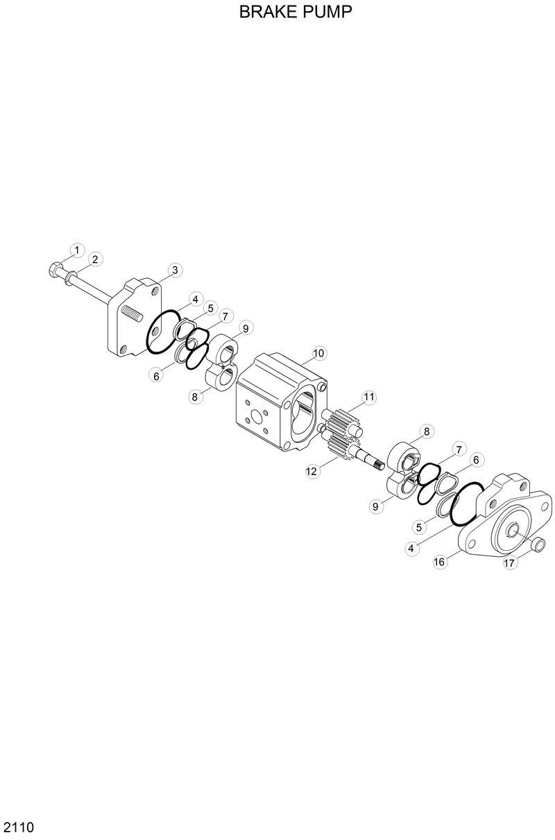 Схема запчастей Hyundai HL760 - BRAKE PUMP 