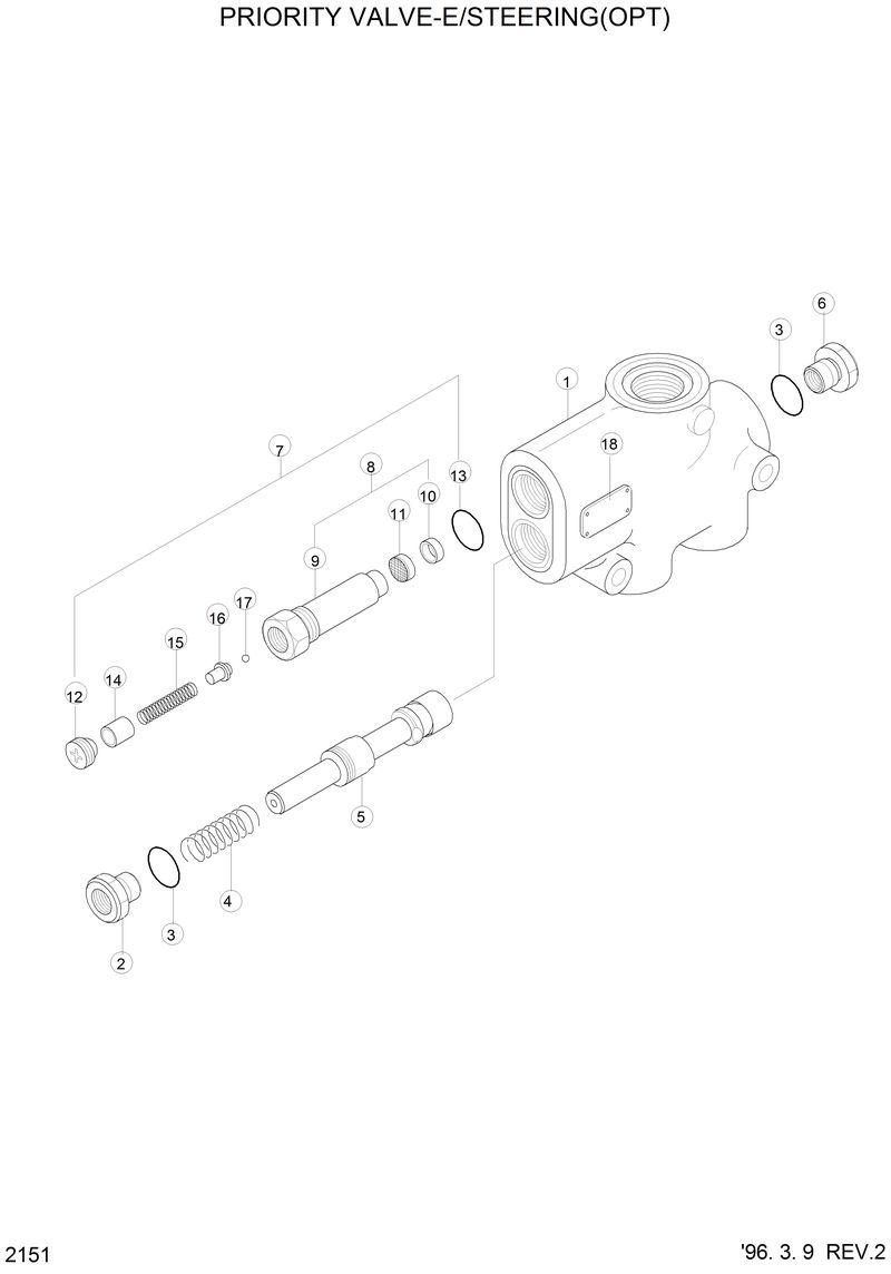 Схема запчастей Hyundai HL760 - PRIORITY VALVE(EMERGENCY STEERING) 