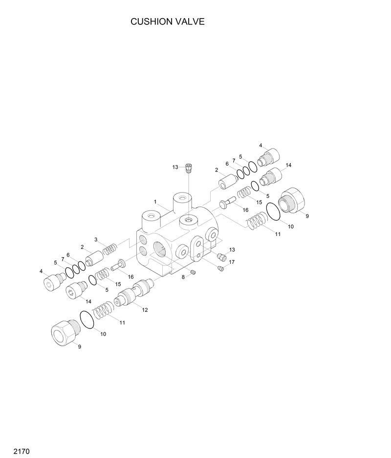 Схема запчастей Hyundai HL760 - CUSHION VALVE 