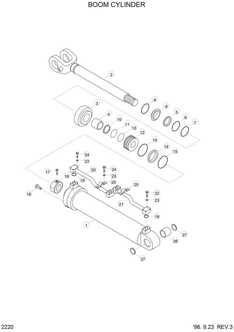 Схема запчастей Hyundai HL760 - BOOM CYLINDER 