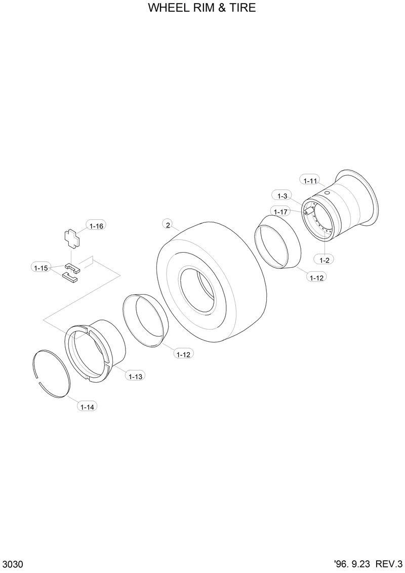 Схема запчастей Hyundai HL760 - WHEEL RIM &amp; TIRE 