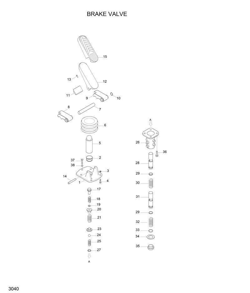 Схема запчастей Hyundai HL760 - BRAKE VALVE 