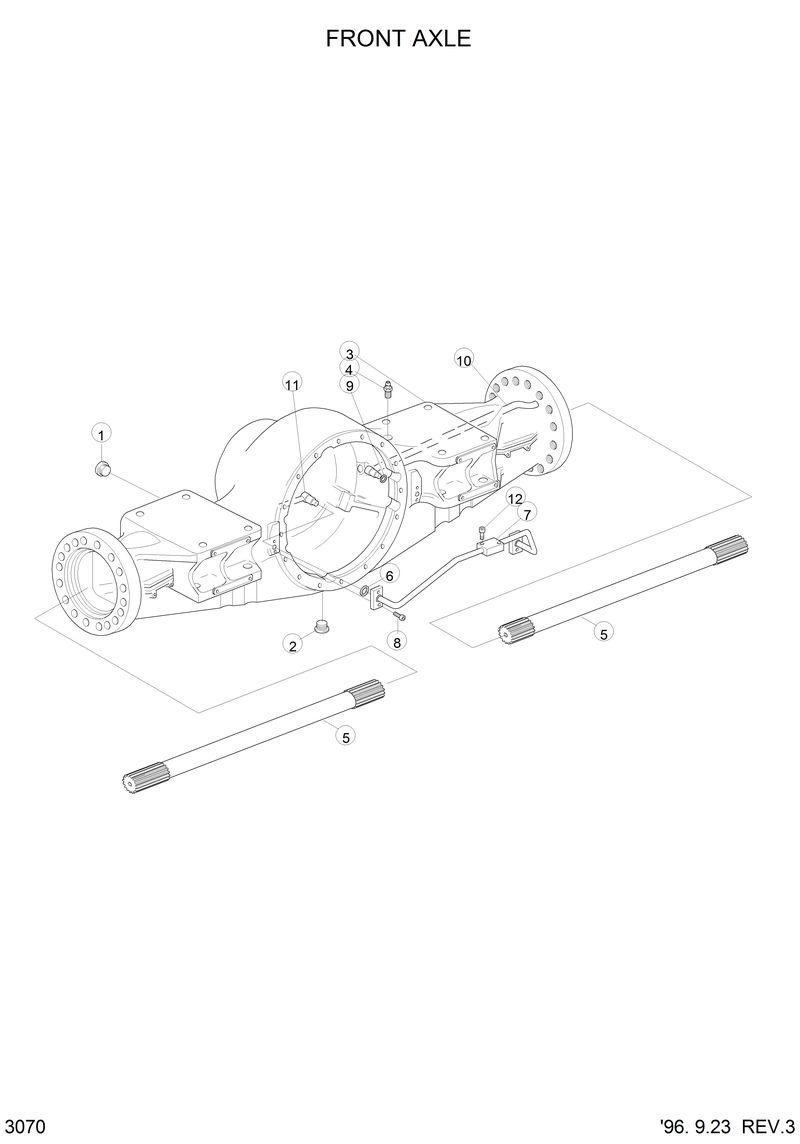 Схема запчастей Hyundai HL760 - FRONT AXLE 