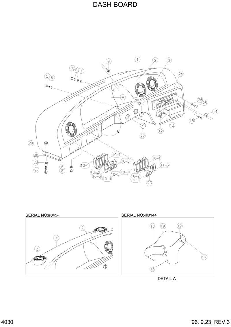 Схема запчастей Hyundai HL760 - DASH BOARD 