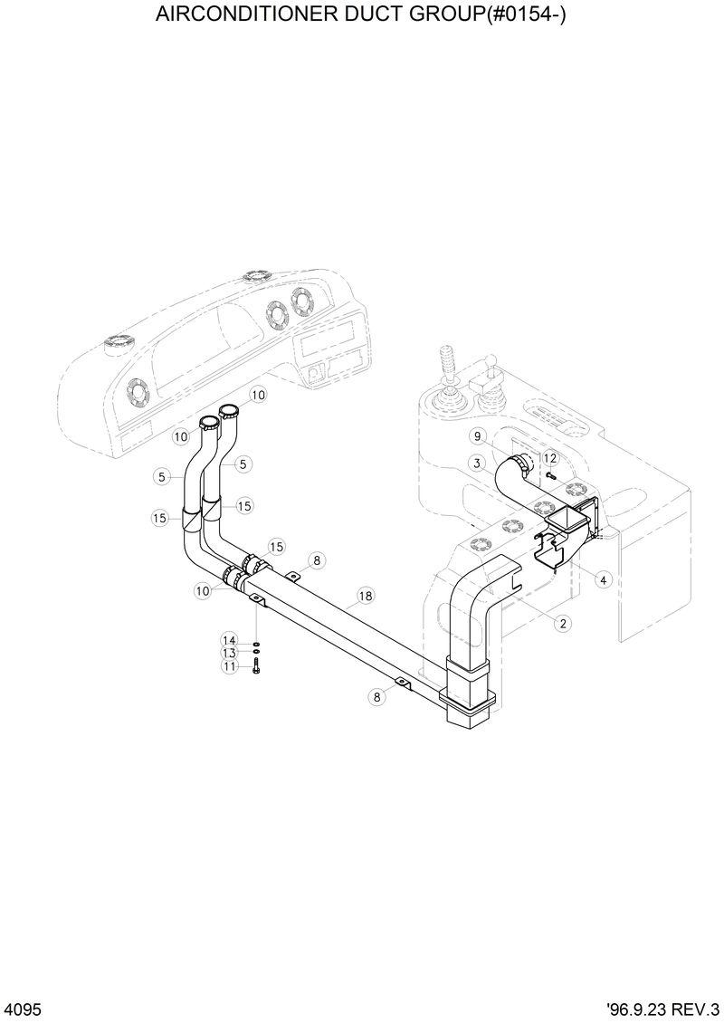 Схема запчастей Hyundai HL760 - AIR CONDITIONER DUCT GROUP(#0154-) 