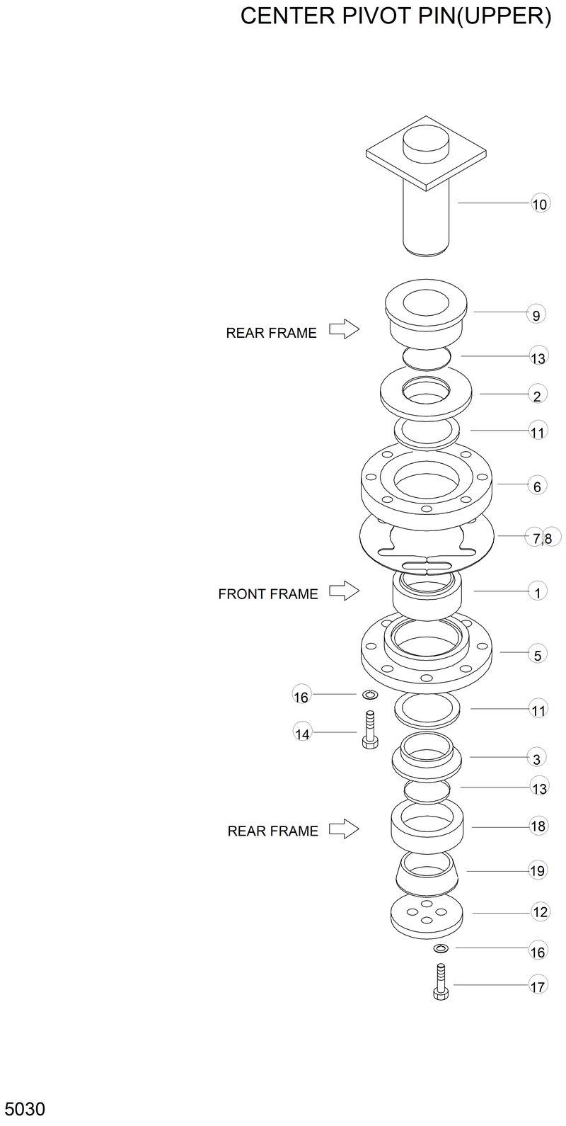 Схема запчастей Hyundai HL760 - CENTER PIVOT PIN(UPPER) 