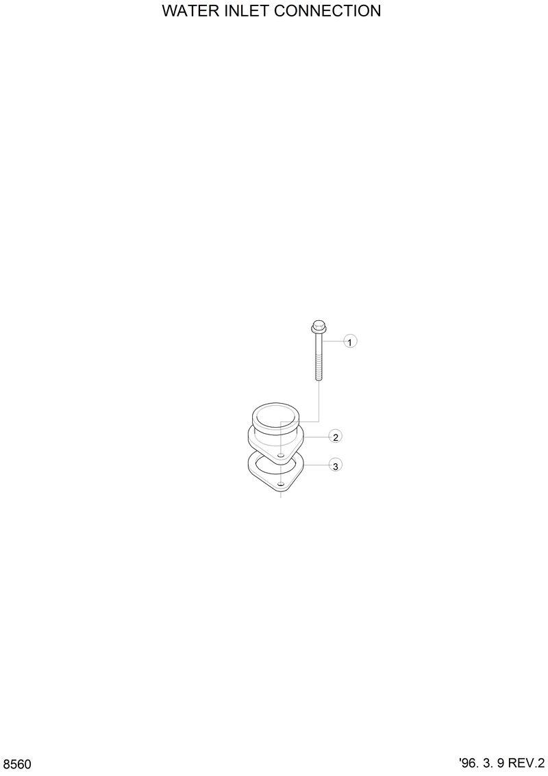 Схема запчастей Hyundai HL760 - WATER OUTLET CONNECTION 