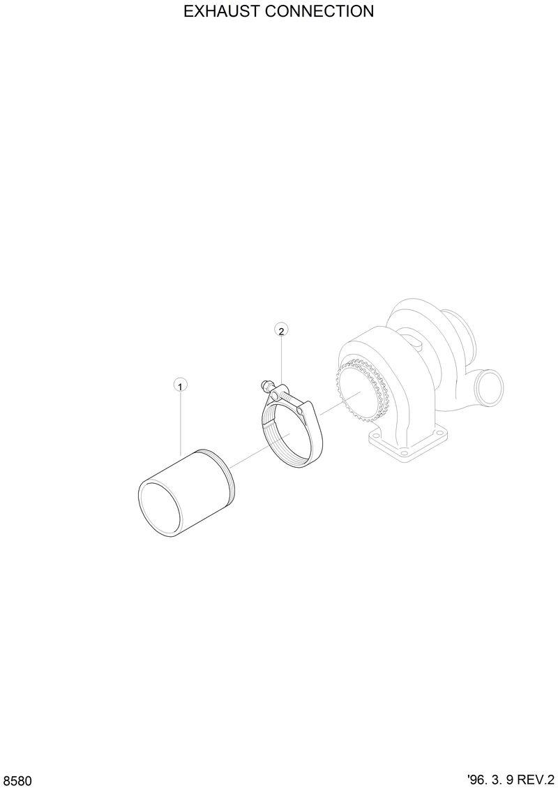 Схема запчастей Hyundai HL760 - EXHAUST CONNECTION 