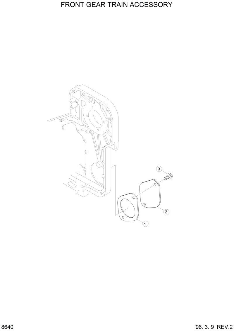 Схема запчастей Hyundai HL760 - FRONT GEAR TRAIN ACCESSORY 