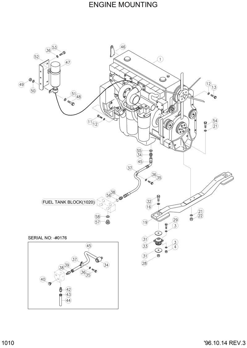 Схема запчастей Hyundai HL770 - ENGINE MOUNTING 