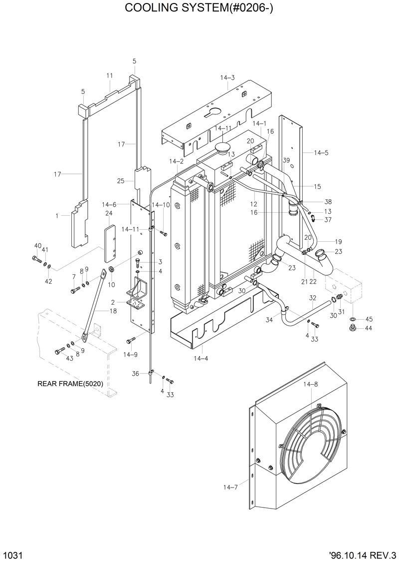 Схема запчастей Hyundai HL770 - COOLING SYSTEM(#0206-) 