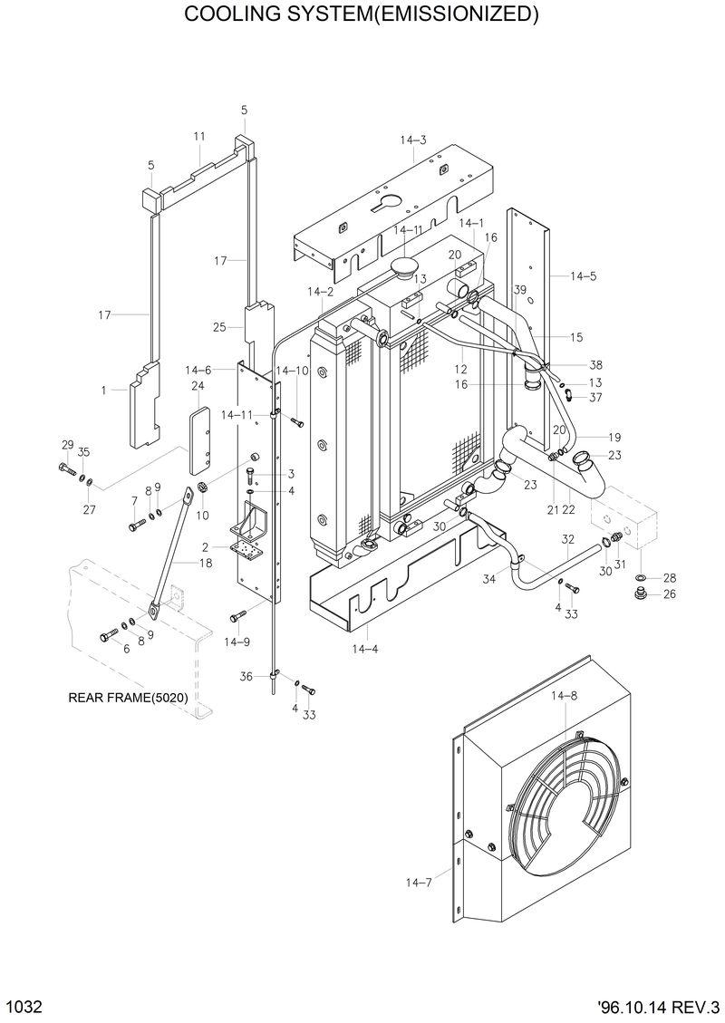 Схема запчастей Hyundai HL770 - COOLING SYSTEM(LOW EMISSION) 