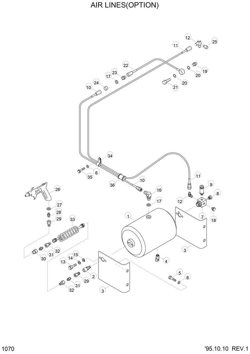 Схема запчастей Hyundai HL770 - AIR LINES 