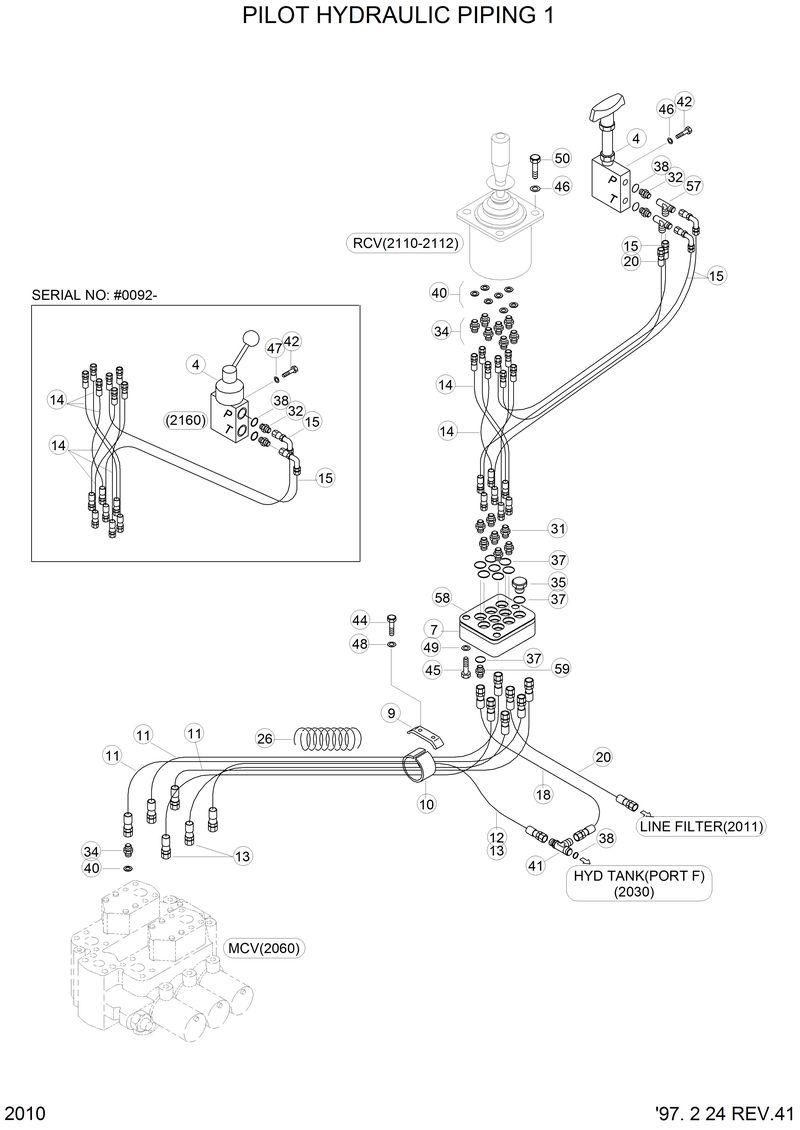 Схема запчастей Hyundai HL770 - PILOT HYDRAULIC PIPING 1 