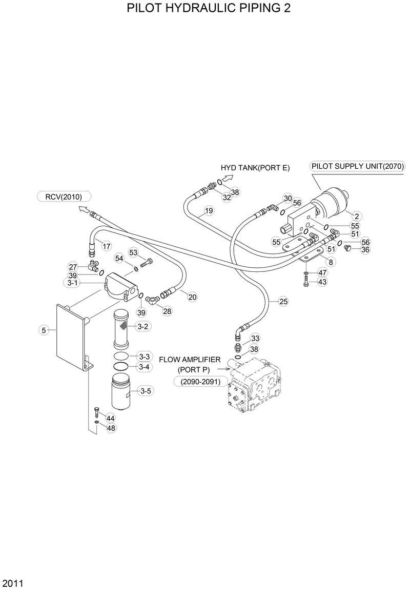 Схема запчастей Hyundai HL770 - PILOT HYDRAULIC PIPING 2 