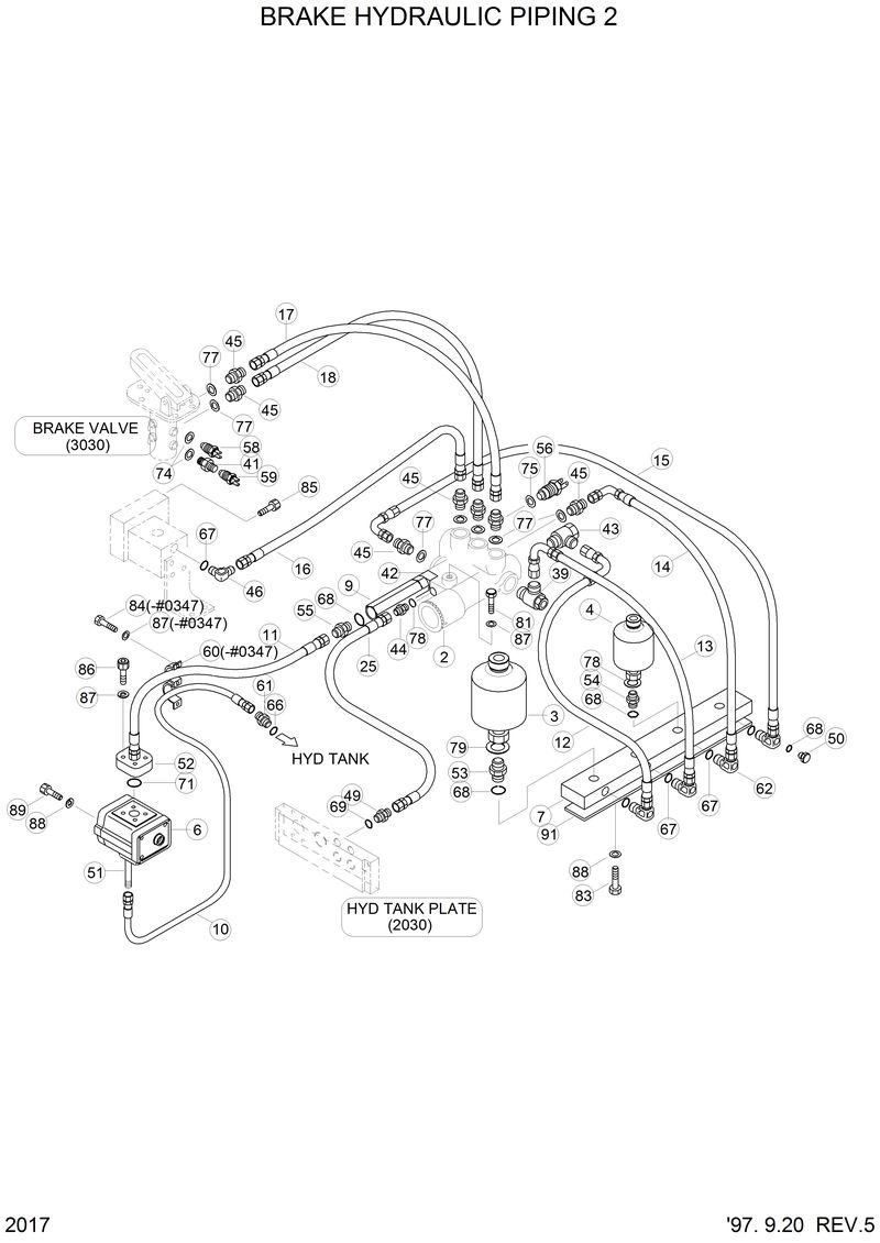 Схема запчастей Hyundai HL770 - BRAKE HYDRAULIC PIPING 2 