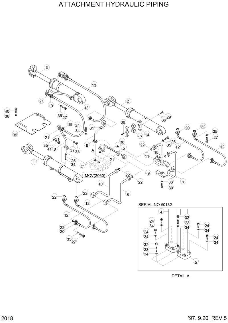 Схема запчастей Hyundai HL770 - ATTACHMENT HYDRAULIC PIPING 