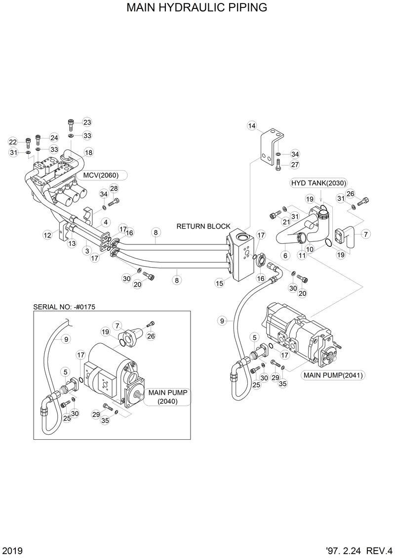 Схема запчастей Hyundai HL770 - MAIN HYDRAULIC PIPING 