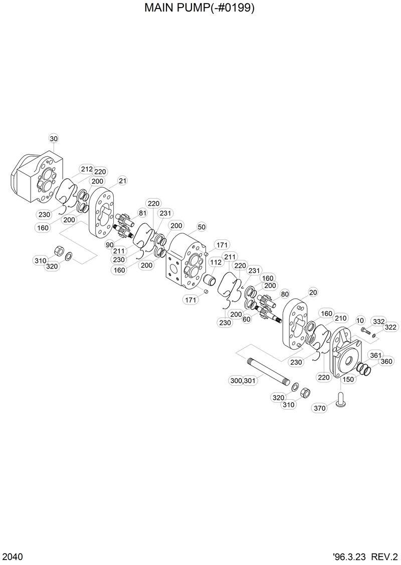 Схема запчастей Hyundai HL770 - MAIN PUMP(-#0199) 