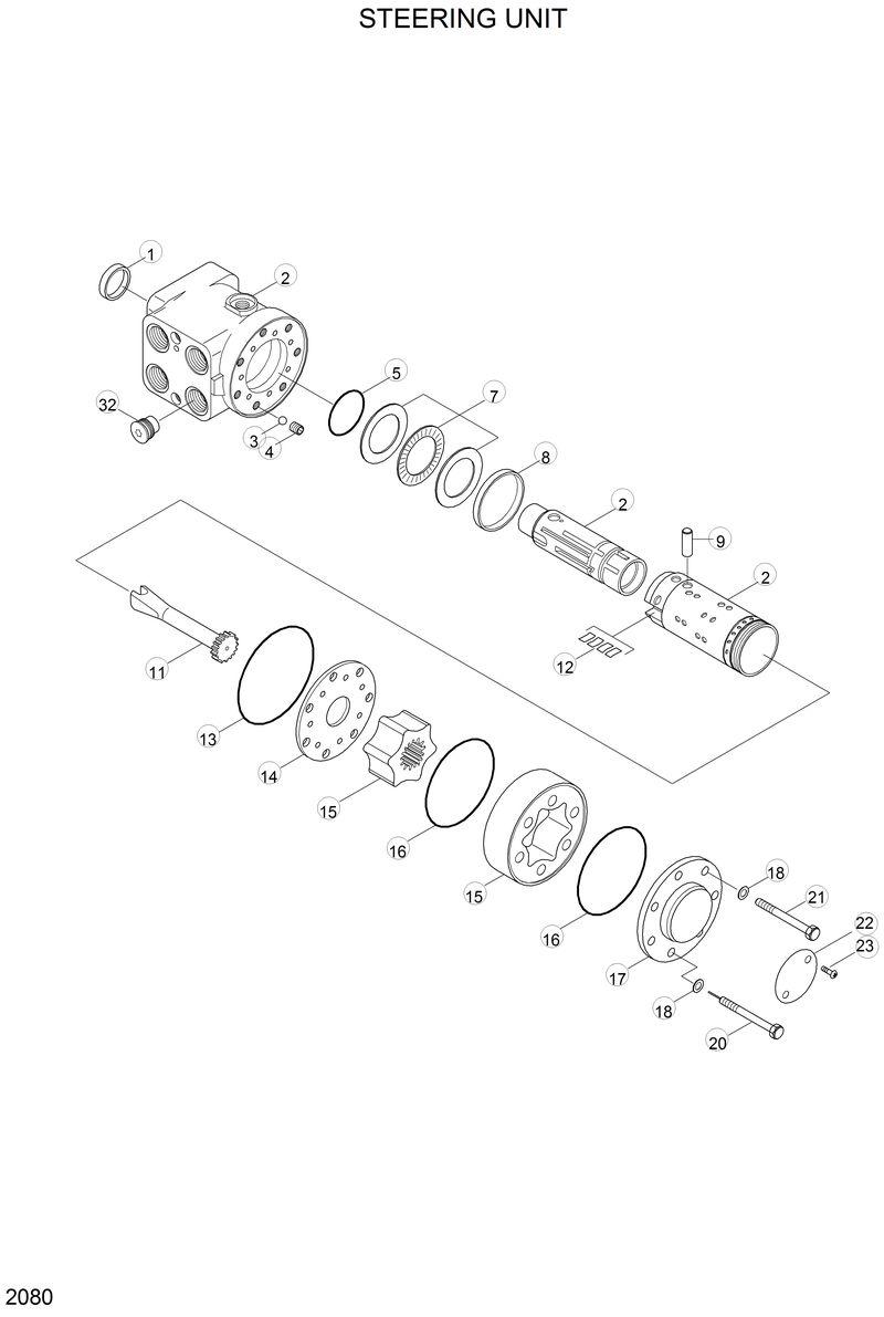 Схема запчастей Hyundai HL770 - STEERING UNIT 