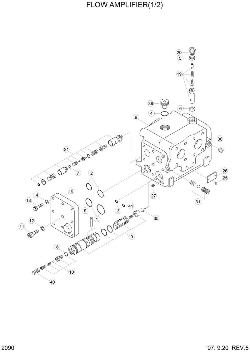 Схема запчастей Hyundai HL770 - FLOW AMPLIFIER(1/2) 