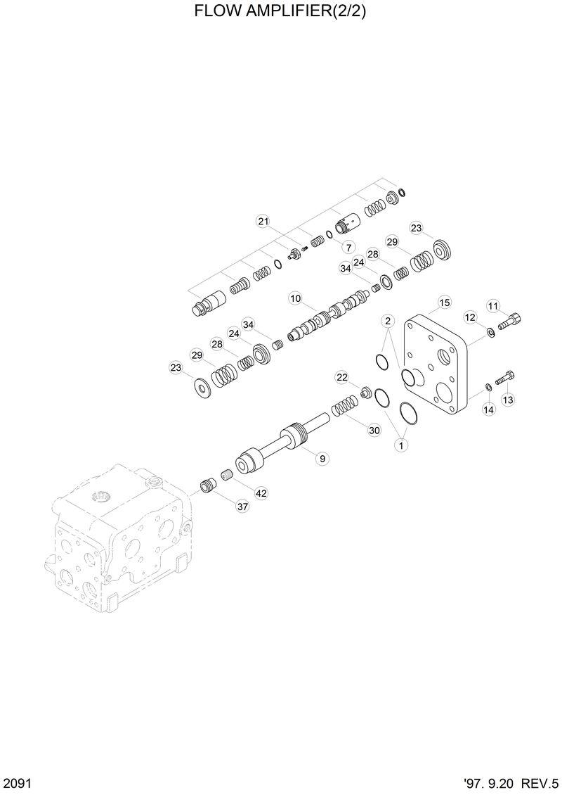 Схема запчастей Hyundai HL770 - FLOW AMPLIFIER(2/2) 