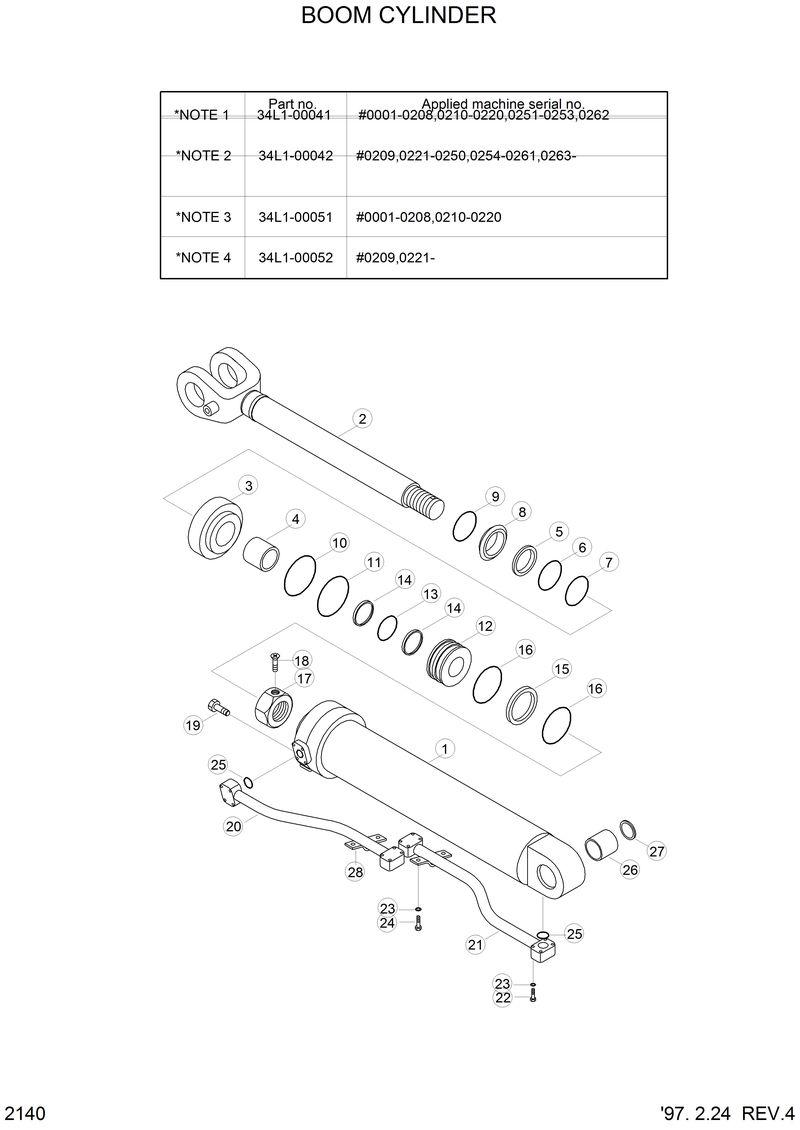 Схема запчастей Hyundai HL770 - BOOM CYLINDER 