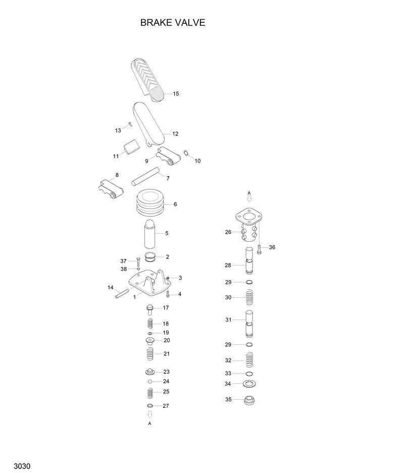 Схема запчастей Hyundai HL770 - BRAKE VALVE 