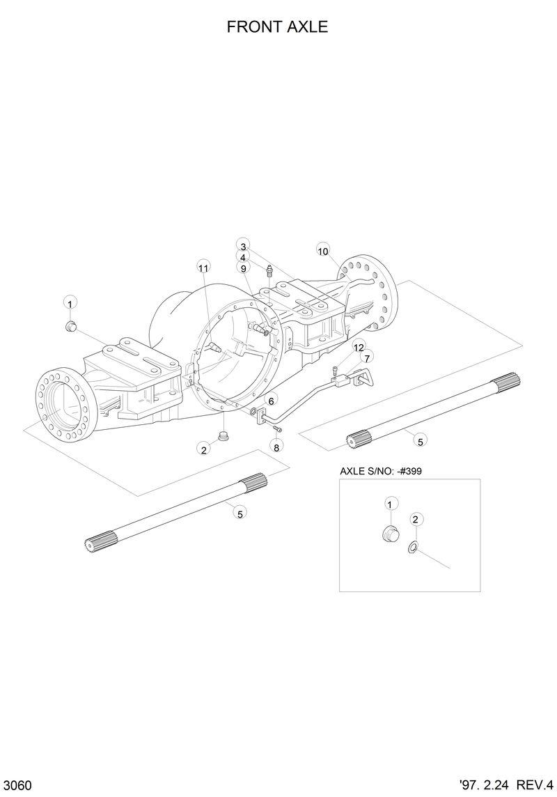 Схема запчастей Hyundai HL770 - FRONT AXLE 