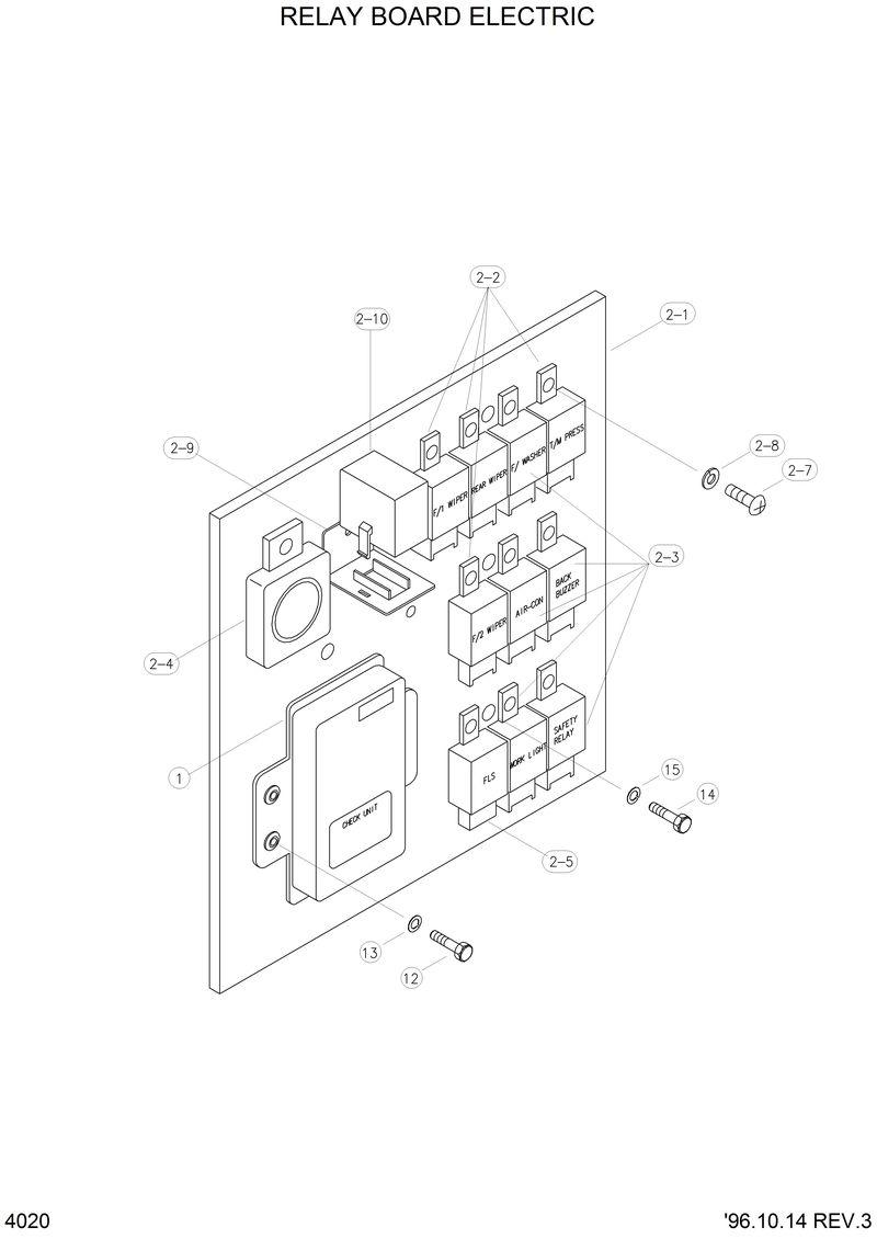 Схема запчастей Hyundai HL770 - RELAY BOARD ELECTRIC 