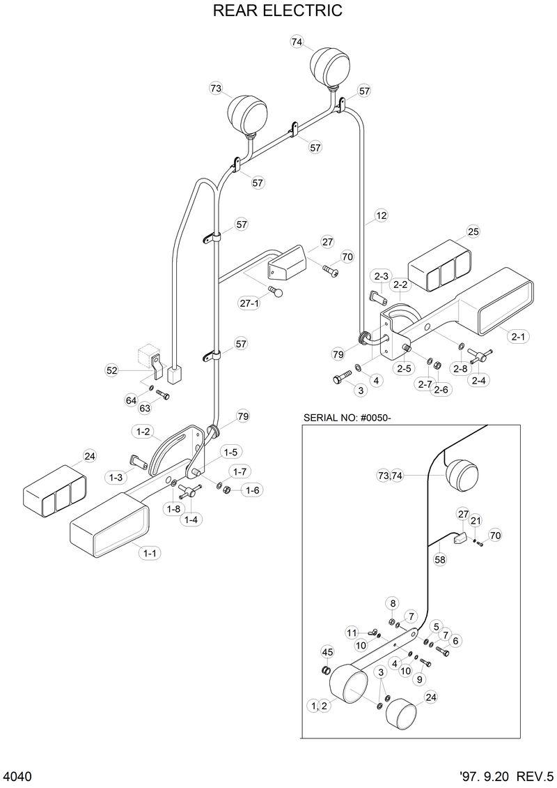 Схема запчастей Hyundai HL770 - REAR ELECTRIC 