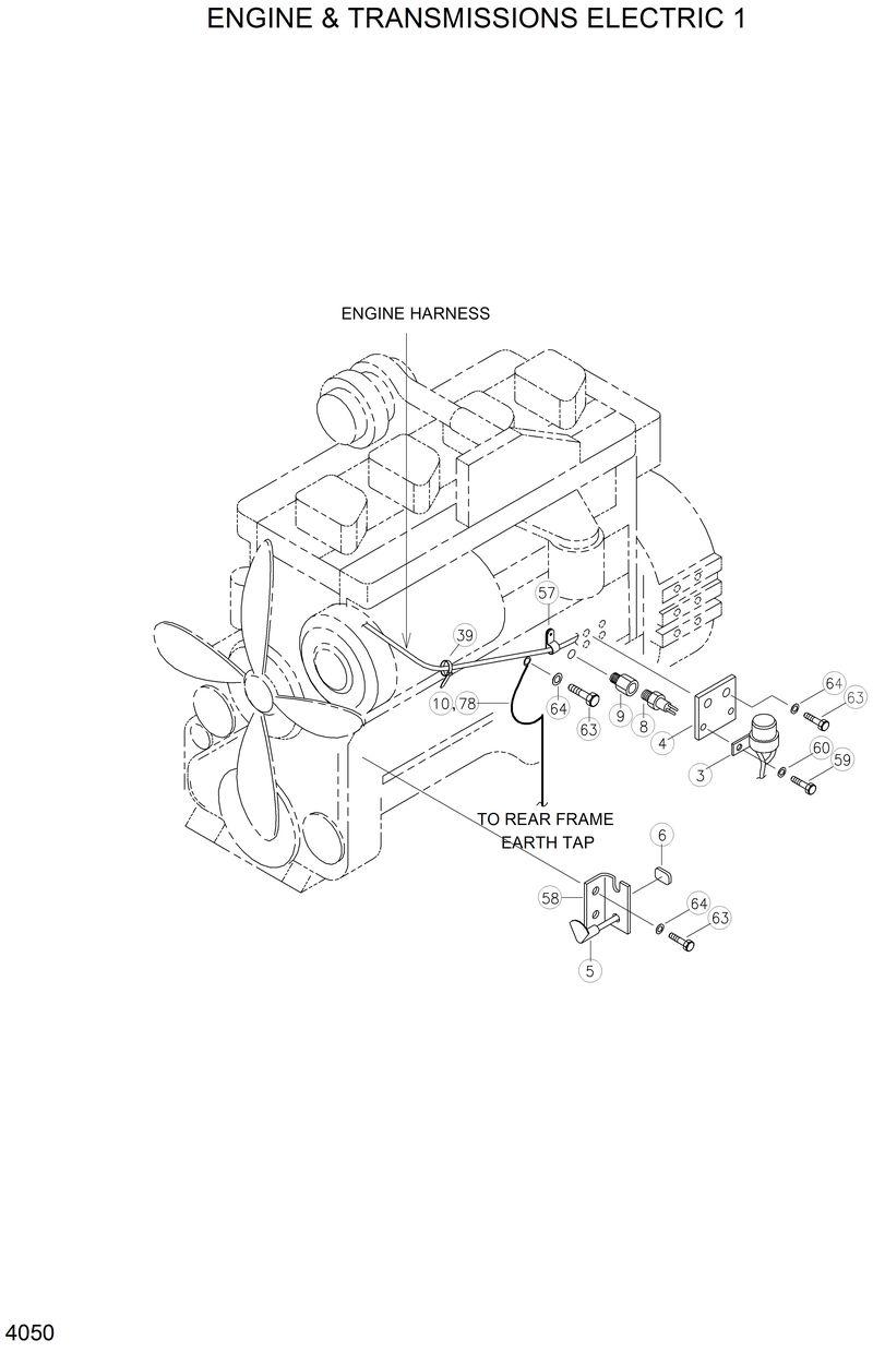 Схема запчастей Hyundai HL770 - ENGINE &amp; TRANSMISSION ELECTRIC 1 