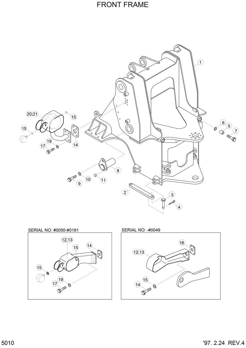 Схема запчастей Hyundai HL770 - FRONT FRAME 