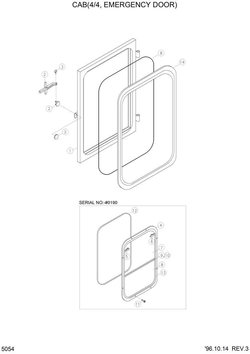 Схема запчастей Hyundai HL770 - CAB(4/4, EMERGENCY DOOR) 