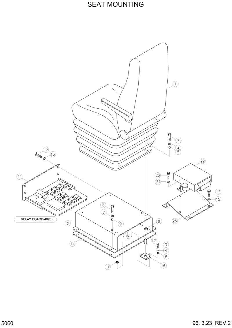 Схема запчастей Hyundai HL770 - SEAT MOUNTING 