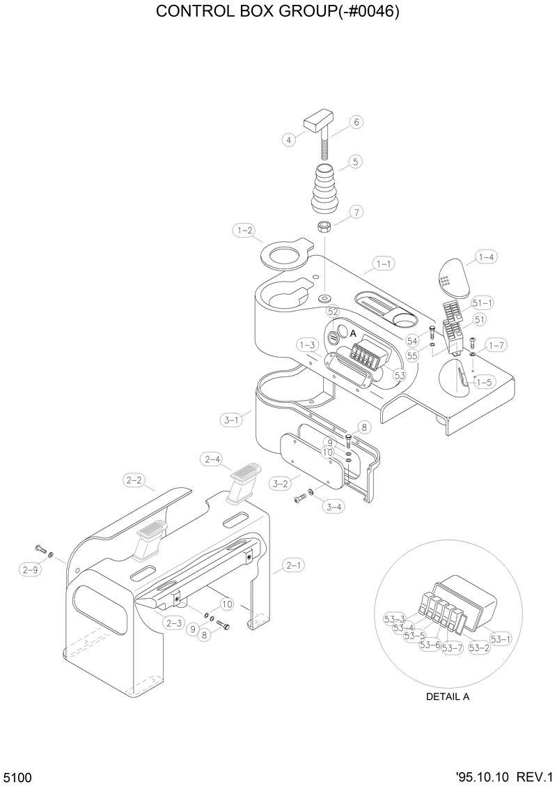 Схема запчастей Hyundai HL770 - CONTROL BOX GROUP(-#0046) 