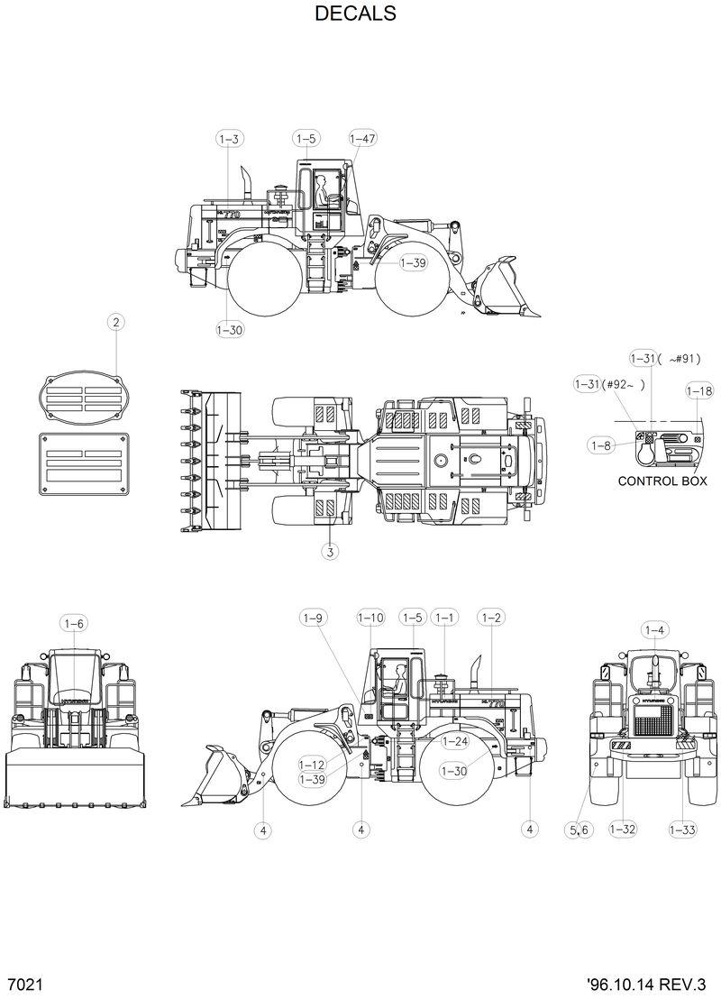 Схема запчастей Hyundai HL770 - DECALS(EUROPE) 