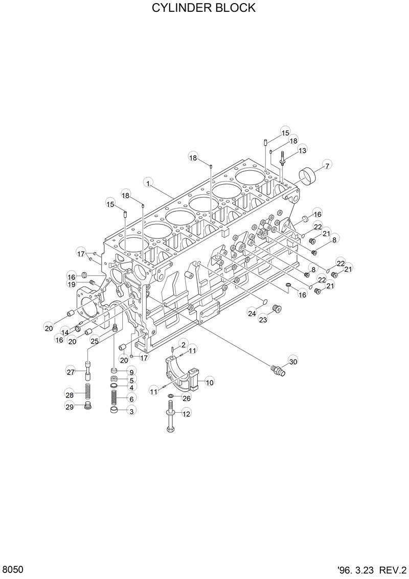 Схема запчастей Hyundai HL770 - CYLINDER BLOCK 