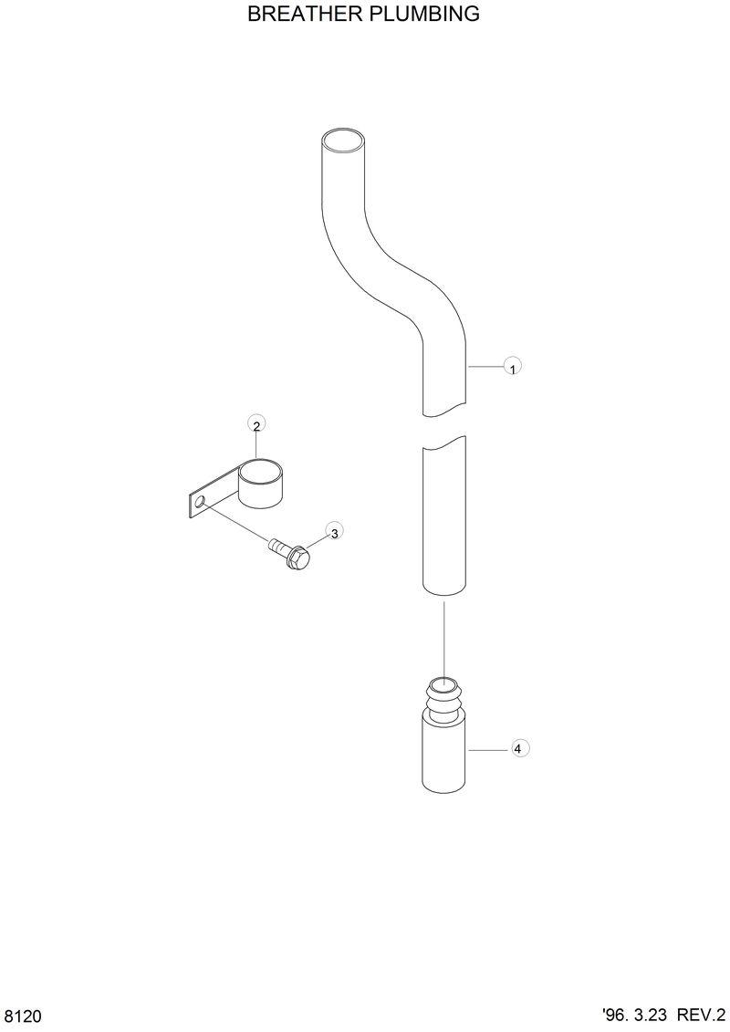 Схема запчастей Hyundai HL770 - BREATHER PLUMBING 