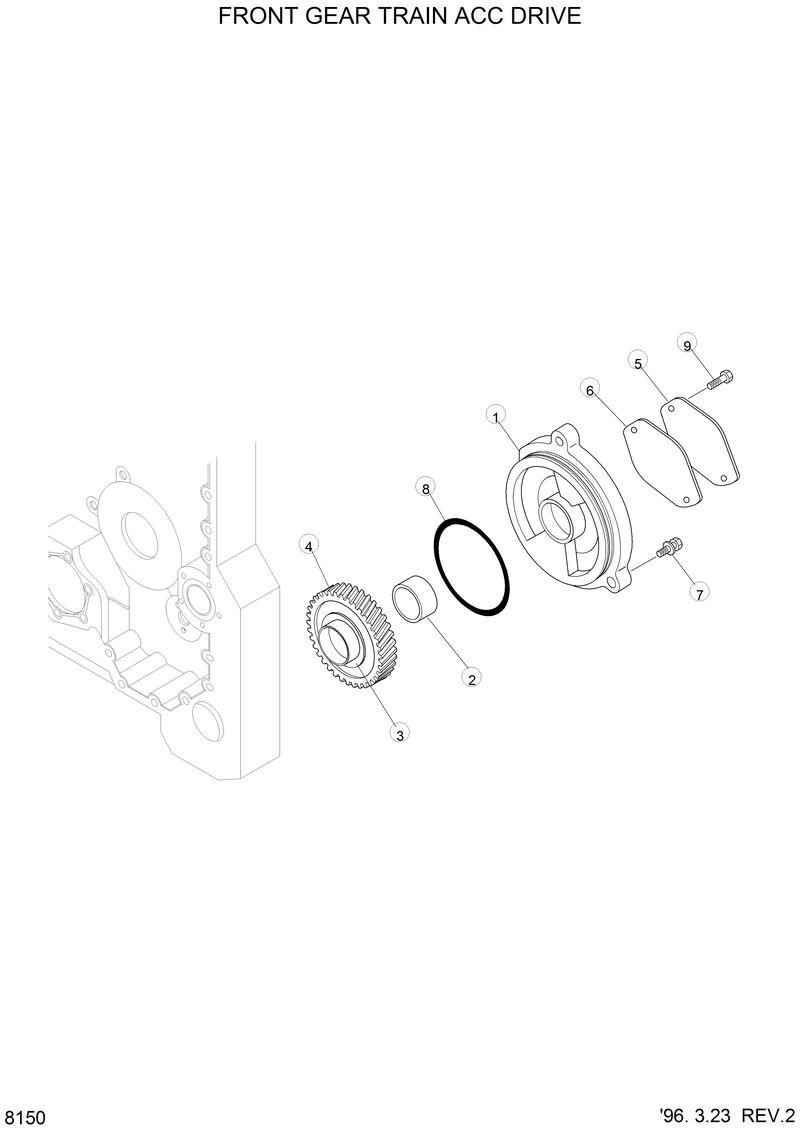 Схема запчастей Hyundai HL770 - FRONT GEAR TRAIN ACC DRIVE 